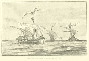 1217年に第5十字軍に航海するオランダのウィリアム1世を数える 作： Willem II Steelink