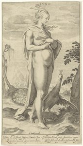 孔雀を持つジュノ ジュノ (オブジェクトのタイトル) パリスの審判（シリーズタイトル） 作： Willem Isaacsz. van Swanenburg
