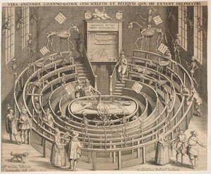 ライデンの解剖劇場のホール 作： Willem Isaaksz Swanenburgh