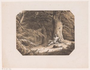 森の中の半身裸の男 作： Willem Jacob Hofdijk