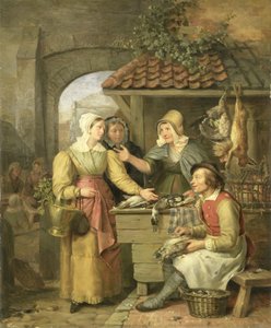 家禽屋台 作： Willem Jodocus Mattheus Engelberts
