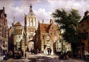 クレムボルグのビネンポート」（油彩・キャンバス） 作： Willem Koekkoek