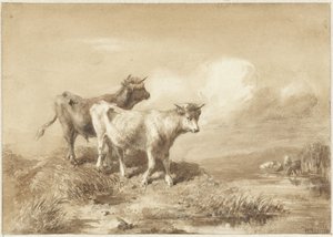 水辺の牛 作： Willem Maris