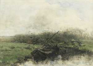 溝の手漕ぎボート 作： Willem Maris