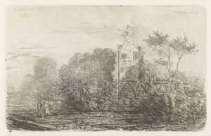 廃墟と二人の人物のある風景 作： Willem Matthias Jan van Dielen