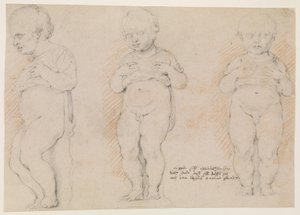 小さな男の子。 アンティークの彫刻に続く 3 つの習作。 左側面図、正面図、左半回転、正面図 作： Willem Panneels