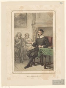 Leonardus Marius van der Goes が男性と女性に演説 Leonardus Marius (オブジェクトのタイトル) 作： Willem Pieter Hoevenaar