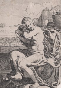髪を梳くバテシバ 1615年頃 作： Willem Pietersz. Buytewech