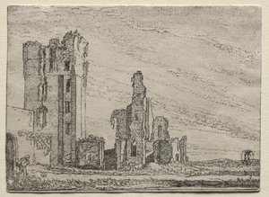 ハールレム近くの城の遺跡Huys Te Kleef、c。 1616年。 作： Willem Pietersz Buytewech