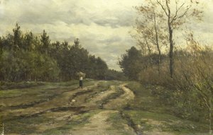 ラーレン近くの田舎道 (北ホラント州) 作： Willem Roelofs (I)