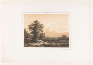 二人の人物がいる風景 作： Willem Roelofs (I)