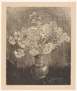 花瓶の菊 作： Willem Roelofs (II) (signed by artist)