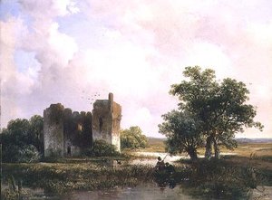 廃墟のある風景（パネル 作： Willem Roelofs