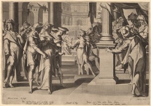 ダニエルの前のスザンナ 作： Willem Swanenburgh, after Joachim Anthonisz Wtewael