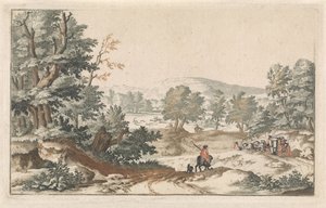 道路のある樹木が茂った風景 作： Willem Swidde
