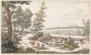 道にロバがいる風景 作： Willem Swidde