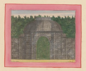 Laubengang mit Tor für eine Hecke in den Gärten von Versailles