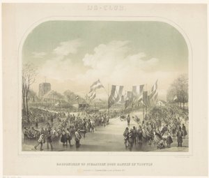 スケート競技 アイス クラブ / 1855 年 2 月 22 日にレーワルデンで男女が開催したスケート レース (オブジェクトのタイトル)