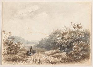 家族と羊と犬のいる風景 作： Willem Valter Pzn