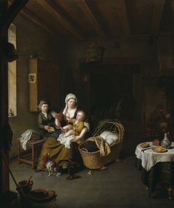 子供を養う母親 作： Willem Van Mieris
