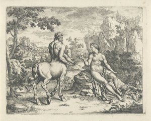 オキュロエはキロンとアスクレピオスの運命を予言する 作： Willem Van Mieris