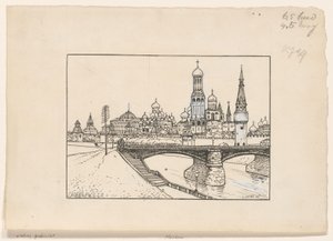 モスクワのクレムリンの眺め 作： Ludwig Willem Reymert Wenckebach