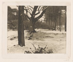 エーデの雪に覆われた森の風景 作： Willem Witsen (signed by artist)
