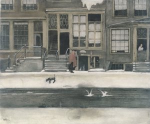 アムステルダムの Kromboomsloot 作： Willem Witsen (signed by artist)