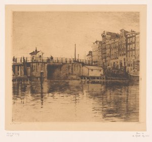 アムステルダムの Kraansluis のビュー 作： Willem Witsen (signed by artist)