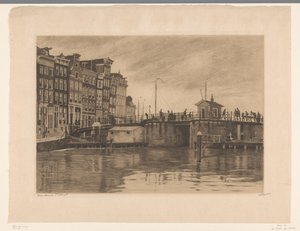アムステルダムの Kraansluis のビュー 作： Willem Witsen (signed by artist)