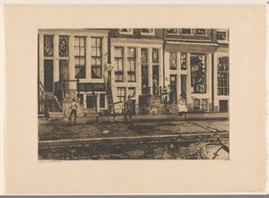 アムステルダムのアウデワールの家々の眺め Amsterdam Oude Waal (オブジェクトのタイトル) 作： Willem Witsen (signed by artist)
