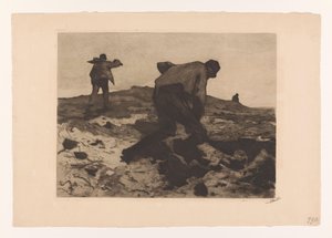 荒野の農場労働者 パイルドライバー（原題） 作： Willem Witsen (signed by artist)