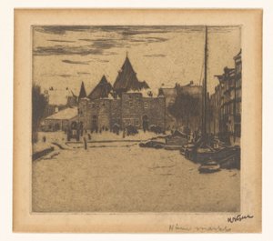 アムステルダムのニューマルクト 新しい市場 (オブジェクトのタイトル) 作： Willem Witsen (signed by artist)