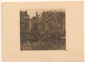 アムステルダムの Oudezijds Voorburgwal と Oudezijds Kolk 作： Willem Witsen (signed by artist)