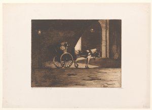 ロンドンのウォータールー橋の下の馬車 作： Willem Witsen (signed by artist)