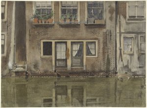 アムステルダムの運河沿いの家々 作： Willem Arnoldus Witsen