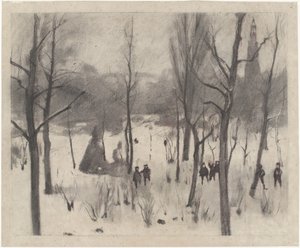 雪の中の木々の間の子供たち 作： Willem Arnoldus Witsen