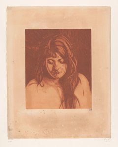 見知らぬ女性の肖像 ゆるい髪の女性の頭（原題） 作： Willem Arnoldus Witsen