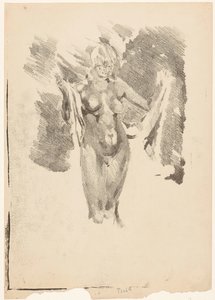 立っている裸の女性が体を乾かしています 作： Willem Arnoldus Witsen
