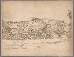 De Kloet、ガンバール火山の眺め 作： Willem Arnoldus Witsen