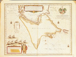 マゼラン海峡（Theatrum Orbis Terrarumより、Willem and Joan Blaeu著 作： Willem and Joan  Blaeu