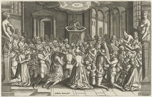 ライデンの救済後の教会での感謝祭 Orlers による Leyden 市の説明 (シリーズ タイトル) 作： Willem de Haen