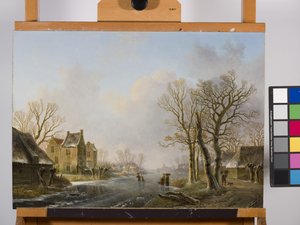 凍った川のスケーター、ドルドレヒト 作： Willem de Klerk