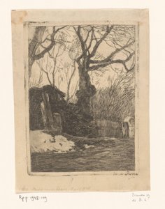 フェンスの近くの木とファゴット 木の柵の近くの枝 (原題) 作： Willem de Zwart (signed by artist)