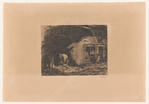 ランプの明かりで安定感のある室内 作： Willem de Zwart (signed by artist)
