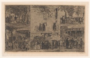 市場の日と村の見本市の 6 つのスケッチ 作： Willem de Zwart (signed by artist)