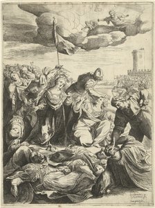 フン族に包囲された聖ウルスラ 作： Willem van Haecht (II)