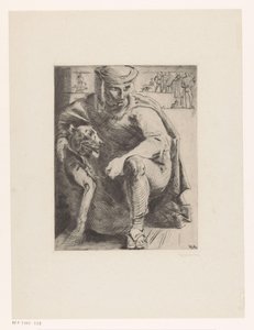 ハンターと犬 作： Willem van Konijnenburg (signed by artist)