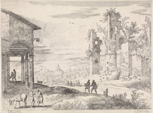 旅館での善きサマリア人のいる風景 イタリアの風景（連載タイトル） 作： Willem van Nieulandt (II)
