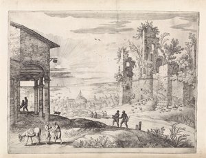 旅館での善きサマリア人のいる風景 イタリアの風景（連載タイトル） 作： Willem van Nieulandt (II)